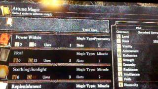 Dark Souls HOW TO EQUIP AND USE PYROMANCY SORCERY OR MIRACLES [upl. by Aihsit887]