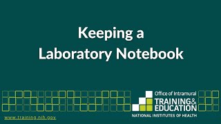 Mini Series Part 1  Keeping a Laboratory Notebook [upl. by Aenahs]