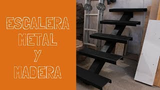 Construcción Escalera Metal y Madera  Parte 1 [upl. by Noyahs]