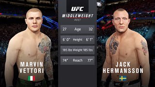 UFC4 MARVIN VETTORI VS JACK HERMANSSON [upl. by Immij345]