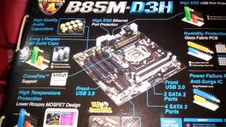 Gigabyte GA B85M D3H A Motherboard Intel 4th Gen  Socket 1150 UNBOXING [upl. by Grodin]