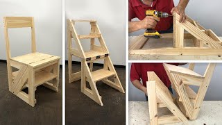 Silla Escalera Muy Fácil De Hacer  Tutorial de Carpintería [upl. by Ayoras247]