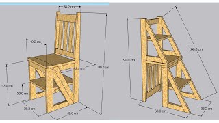 Como hacer una SILLA ESCALERA de madera [upl. by Demp]