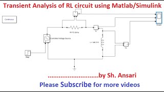 Transient Analysis of series RL Circuit using MatlabSimulink [upl. by Atiuqiram]