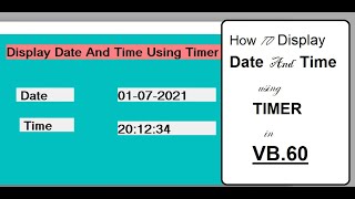 Display Date And Time using Timer Control in VB60 [upl. by Hbaruas]