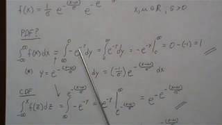 Mean Variance MGF amp CDF of a Gumbel Distribution [upl. by Gearalt]