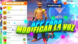 APP PARA MODIFICAR LA VOZ EN FREE FIRE CON CUALQUIER DISPOSITIVO ANDROID [upl. by Nelehyram]