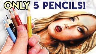 Drawing a Portrait with ONLY 5 Colored Pencils [upl. by Bak]