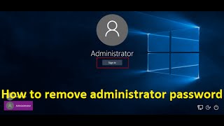 how to remove administrator password in windows 10  Howtosolveit [upl. by Nerred46]