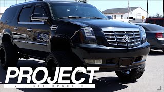 Project Vehicle Upgrade  Lifted Cadillac Escalade 7” Rough Country lift Arkon Lincoln 35” Tires [upl. by Buke444]