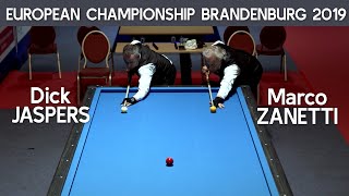 3Cushion European Championship Brandenburg 2019  Dick Jaspers vs Marco Zanetti [upl. by Noied207]