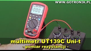 UT139C omomierz pomiar rezystancji [upl. by Savadove837]