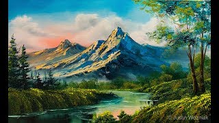 Landscape Painting 101 The Easiest Painting  Paintings By Justin [upl. by Burnett917]