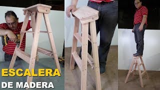 ESCALERA PLEGABLE DE MADERA FÁCIL PASO A PASO  TUTORIAL  Wooden Stairs [upl. by Christian]