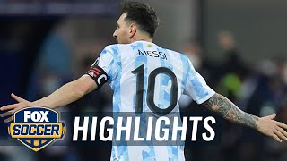 Lionel Messi buries unreal free kick dazzles in Argentinas 30 win  2021 Copa América Highlights [upl. by Nevets]