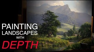 How to paint LANDSCAPES with DEPTH  Atmospheric PERSPECTIVE [upl. by Annaiek]