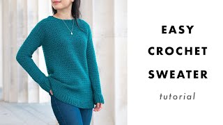 How to Crochet a Sweater  Weekend Snuggle Sweater Tutorial [upl. by Ivan]