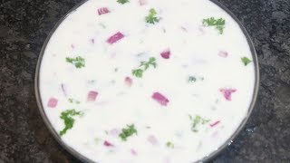 Best and Simple Raita Recipe in 2 Minutes  Onion Raita For Biryani And Veg Pulao [upl. by Orpha]