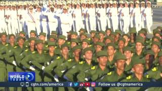 Military parade in Havana celebrates Cuban revolution [upl. by Anaihk716]