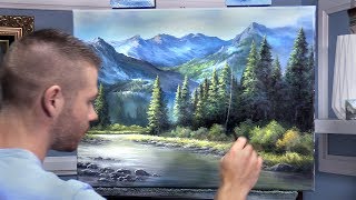 Evergreen Forest amp Large Mountain  Paint with Kevin ® [upl. by Nnylekoorb]