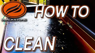 HOW TO CLEAN BLACKSTONE GRIDDLE AFTER COOKING  FOOD REMOVAL AND ADDING OIL [upl. by Idarb]