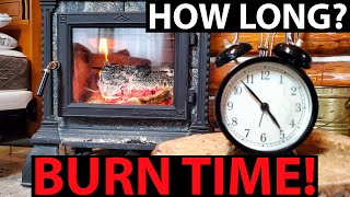 Will One Log Last Overnight Wood Burning Stove Burn Time In Log Cabin In The Winter Using One Log [upl. by Rambort]