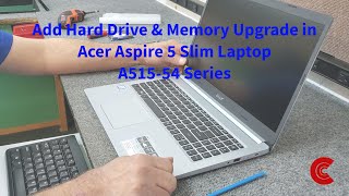 Acer Aspire 5 Laptop Hard Drive amp Memory Upgrade [upl. by Arretak643]