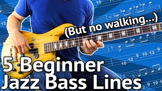 5 BeginnerFriendly JAZZ Bass Lines Guaranteed To Impress [upl. by Kasper297]