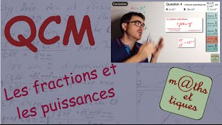 QCM  Les fractions et les puissances  Seconde [upl. by Rheta929]