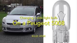 Changing sidelight bulb on a Peugeot 5008 amp 3008 [upl. by Nixon]