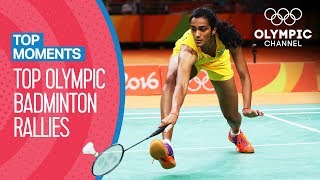 Top 10 Badminton Rallies at the Olympic Games  Top Moments [upl. by Neri]