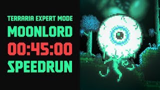 Terraria  Expert Mode Speedrun Moonlord in 45 minutes Seeded ANY RTA [upl. by Eelyak]