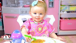 My Reborns My 1st Reborn Toddler Doll  Julies Lunch Routine [upl. by Asetal]