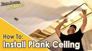 DIY PLANK CEILING INSTALLATION  Featuring Armstrong Acoustic Plank Ceiling [upl. by Hope]