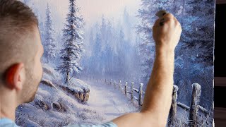 Beginner Friendly Winter Landscape Painting [upl. by Ettenel517]