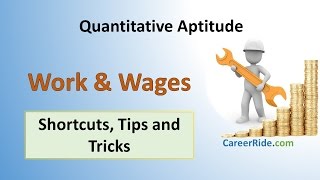 Work and Wages  Shortcuts amp Tricks for Placement Tests Job Interviews amp Exams [upl. by Olemrac]