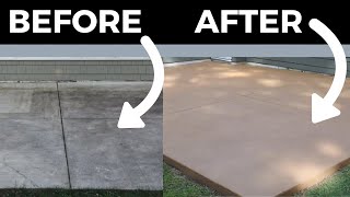 How to Stain Concrete simple DIY method [upl. by Amabil]