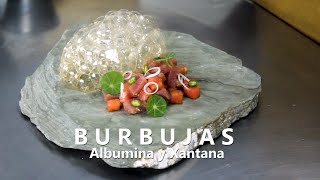 ¿COMO HACER BURBUJAS COMESTIBLES  BURNBUJAS DE PONZU CON ALBUMINA Y XANTANA [upl. by Lars]