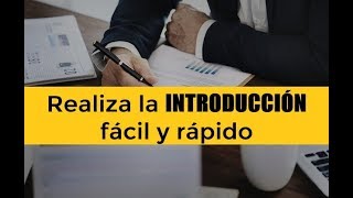 CÓMO HACER LA INTRODUCCIÓN DE UN TRABAJO DE INVESTIGACIÓN [upl. by Ybsorc836]