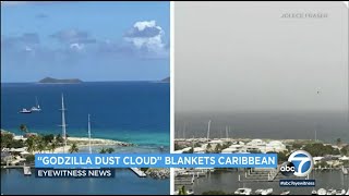 Photos show Sahara desert dust storm blanketing the Caribbean  ABC7 [upl. by Florette]