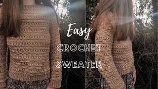 Crochet Sweater Tutorial Beginner Friendly [upl. by Naed]