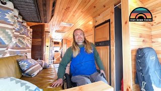 His Wheelchair Accessible DIY School Bus Tiny House [upl. by Kyre311]