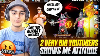 Aditech Vs 2 Big V Badge Youtubers 🤯  Free Fire Max [upl. by Haerb]