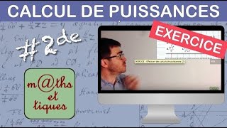 EXERCICE  Effectuer des calculs de puissances 2  Seconde [upl. by Votaw]