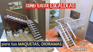 Como hacer ESCALERAS escuadra y quotuquotpara MAQUETAS o DIORAMAS 2 TIPOS2019 [upl. by Nam]