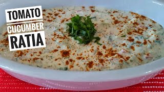 Tomato Cucumber Raita Recipe  Quick amp Easy Yogurt Dip  Rebkas Kitchen [upl. by Patience723]