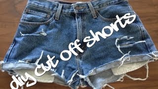 DIY shorts  How to make distressed denim jean shorts [upl. by Elmajian143]