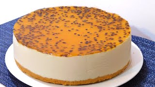 CHEESECAKE DE MARACUYÁ DELICIOSO SIN HORNO RECETA ORIGINAL MUY FACIL [upl. by Dalis688]