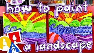 How To Paint A Beautiful Landscape for kids [upl. by Firooc]