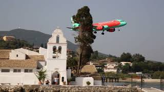 Grèce Corfou Atterrissages dangereux davions  Greece Corfu Dangerous aircraft landings [upl. by Eseryt835]